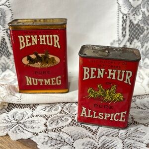 Ben-Hur Pure Nutmeg and Allspice Tins